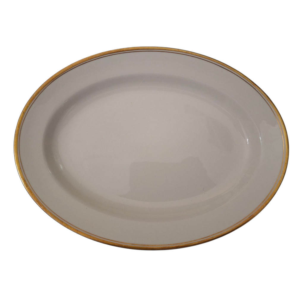 Johnson Brothers England‎ white and Gold trimmed  platter 12.5"